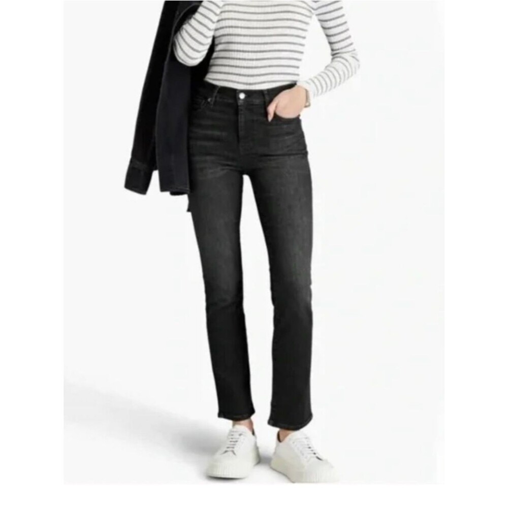 FRAME Straight Leg Black Wash Jeans Women Classic Denim 28
